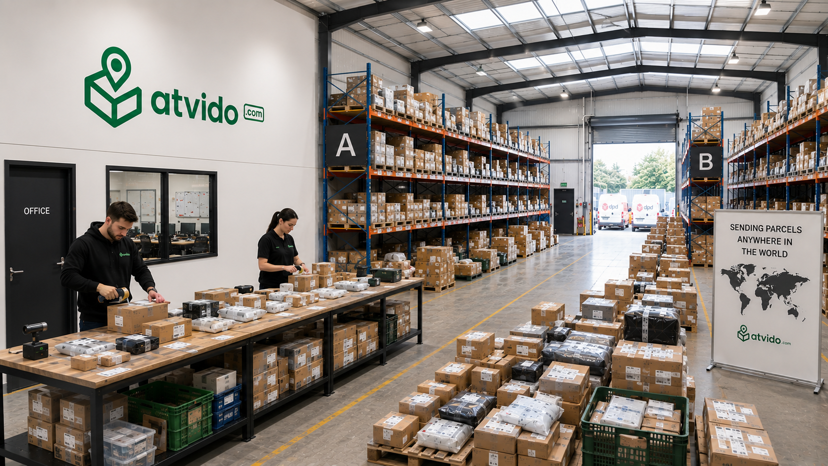 A real warehouse, with people in it